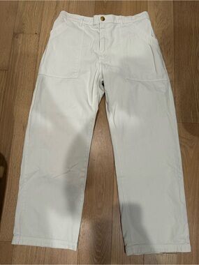 Big Bud Press Work Pants Wide Leg White Ivory Large L Cotton